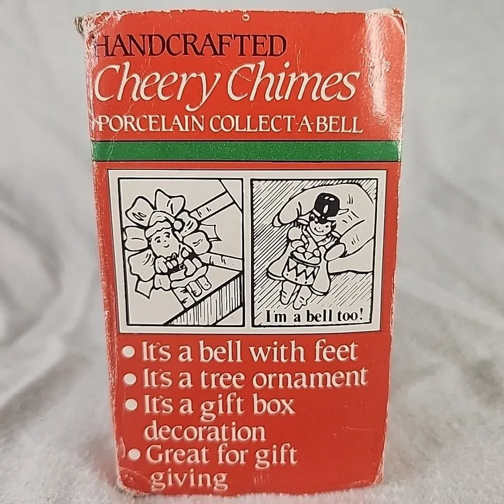 Snowman Ornament/Bell Porcelain Giftco Cheery Chimes Handcrafted Collect A Bell